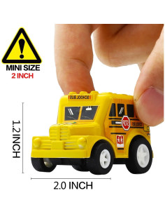 Coche de Retroceso Funcorn Toys - 12 Vehículos Mini 5 cm 2