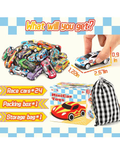 Juego de Coches de Retroceso SevenQ - 24 Piezas para Niños 2