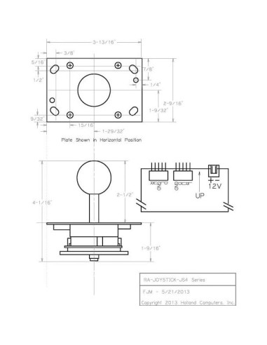 Joystick de Arcade RetroArcade LED Iluminado 8/4 Vías Verde