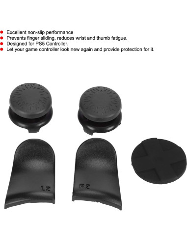 5 en 1 Agarre de Pulgar GOWENIC para Controlador Negro