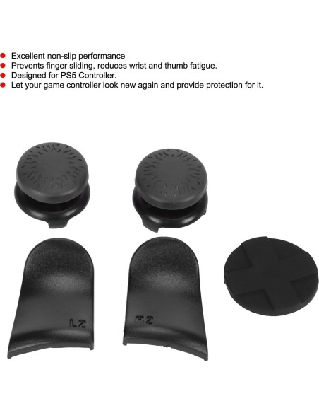 5 en 1 Agarre de Pulgar GOWENIC para Controlador Negro