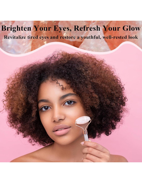 Rodillo Facial de Jade Rosa Crystal Lemon - Antienvejecimiento