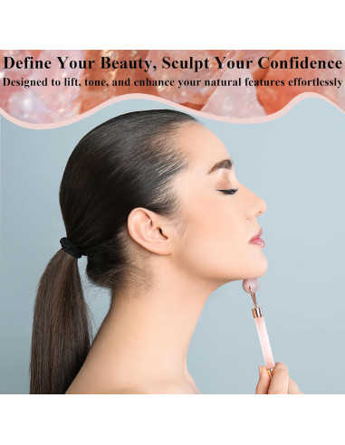 Rodillo Facial de Jade Rosa Crystal Lemon - Antienvejecimiento