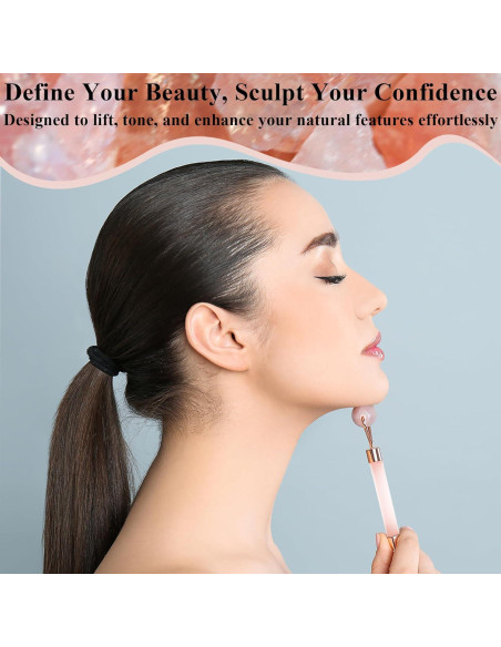 Rodillo Facial de Jade Rosa Crystal Lemon - Antienvejecimiento