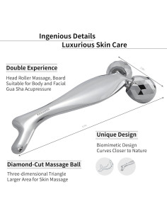 Rodillo de Masaje Facial KEZIAHXU Gua Sha 2-en-1 para Piel 2