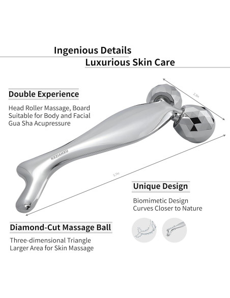 Rodillo de Masaje Facial KEZIAHXU Gua Sha 2-en-1 para Piel Rodillo de Masaje Facial KEZIAHXU Gua Sha 2-en-1 para Piel