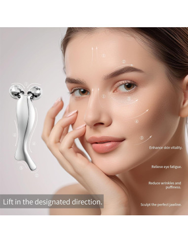 Rodillo de Masaje Facial KEZIAHXU Gua Sha 2-en-1 para Piel