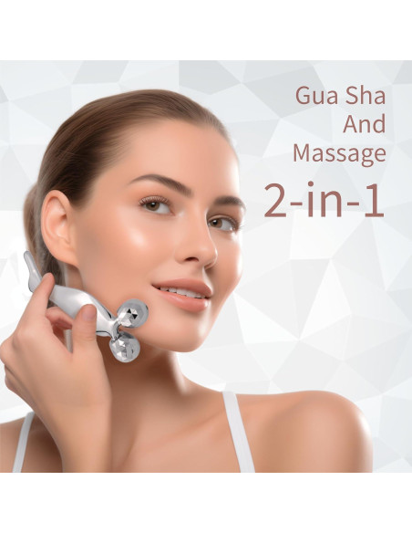 Rodillo de Masaje Facial KEZIAHXU Gua Sha 2-en-1 para Piel Rodillo de Masaje Facial KEZIAHXU Gua Sha 2-en-1 para Piel