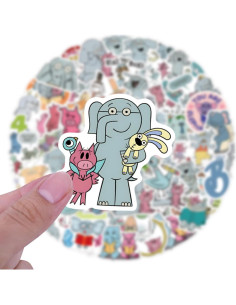 120 Stickers Impermeables YUYIYULE Elefante Caricatura 2.54-5.08 cm 2