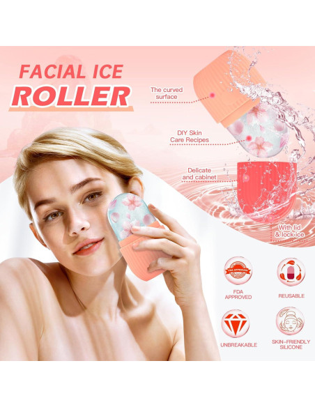 Rodillo de Hielo Facial IMEASY Rojo para Cuidado de Piel Rodillo de Hielo Facial IMEASY Rojo para Cuidado de Piel