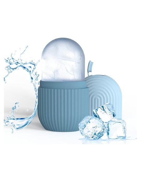 Rodillo de Hielo Facial Joyeee Silicona Azul 11.5x6 cm