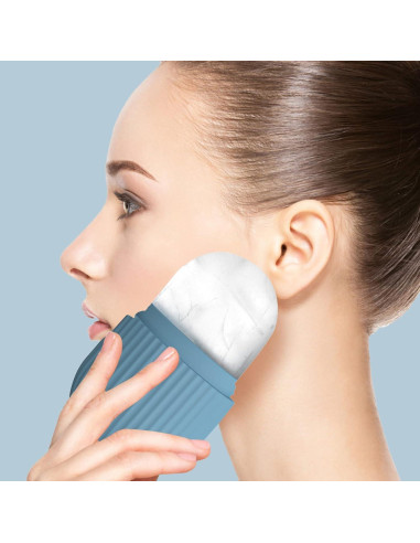 Rodillo de Hielo Facial Joyeee Silicona Azul 11.5x6 cm