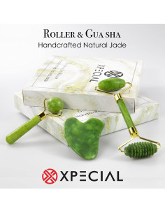 Set Gua Sha y Rodillo de Jade XPECIAL 3 Piezas Facial 2
