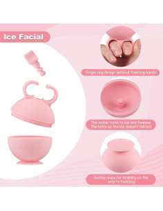 Rodillo de Hielo Facial IMPORX 2 Piezas Rosa y Azul 2
