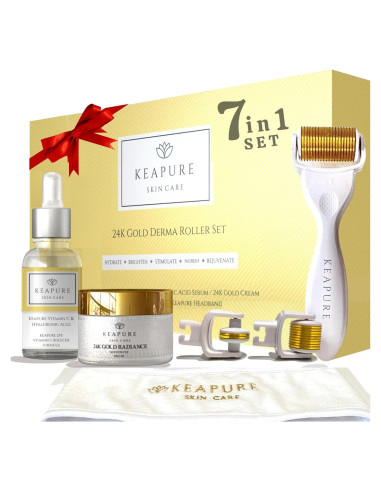 Kit Derma Roller KEAPURE 540 Agujas + Crema 30g Vitamina C