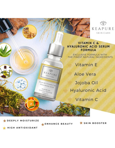 Kit Derma Roller KEAPURE 540 Agujas + Crema 30g Vitamina C