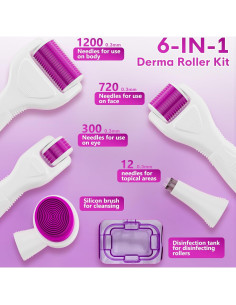 Rodillo Derma Anzqul 6 en 1 para Cabello y Barba 2