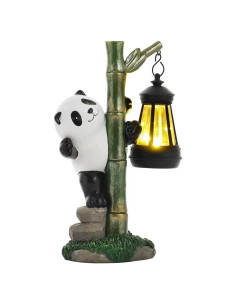 Estatua Solar de Panda para Jardín 25.9 cm - Decoración Exterior