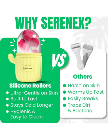 Rodillo de Hielo Serenex para Cara y Ojos - Silicona Hipoalergénica