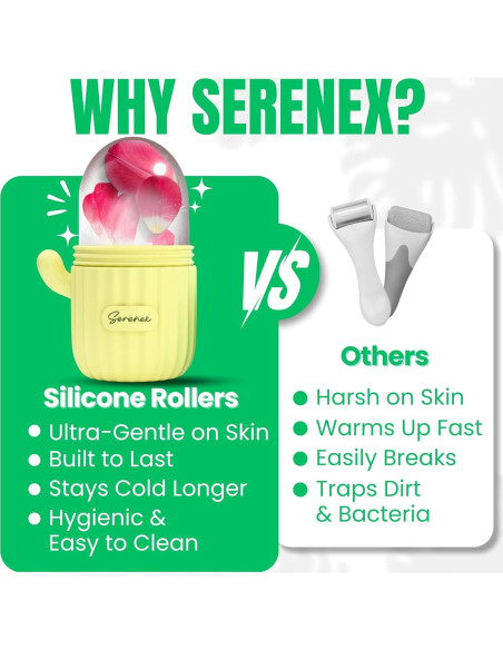 Rodillo de Hielo Serenex para Cara y Ojos - Silicona Hipoalergénica