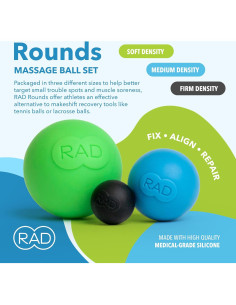 Pelotas de Masaje RAD Rounds - Terapia Miofascial (Paquete de 3) 2