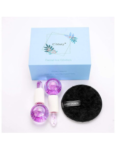 Rodillo Facial de Hielo CIBLUTY 2PCS Masaje Frío Púrpura 2