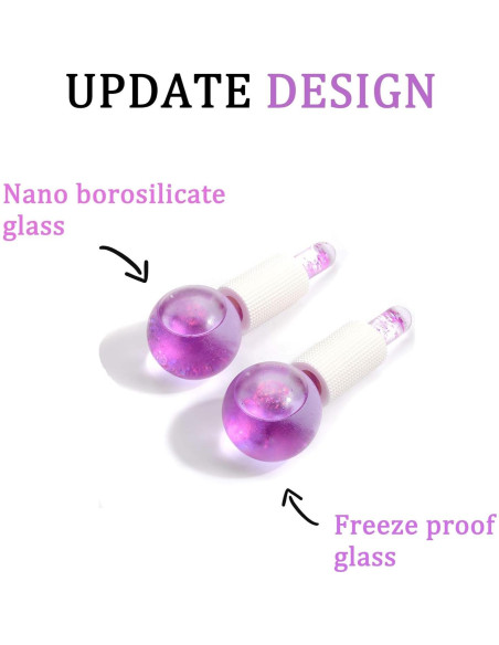Rodillo Facial de Hielo CIBLUTY 2PCS Masaje Frío Púrpura