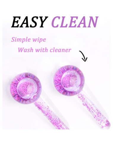 Rodillo Facial de Hielo CIBLUTY 2PCS Masaje Frío Púrpura