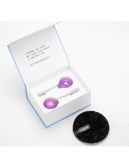 Rodillo Facial de Hielo CIBLUTY 2PCS Masaje Frío Púrpura