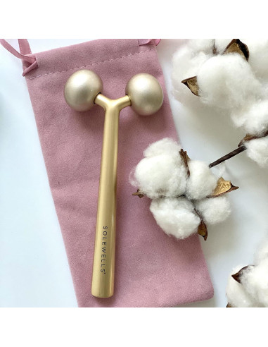 Rodillo Masajeador Facial Metal Frío Solewells 14x6.2cm