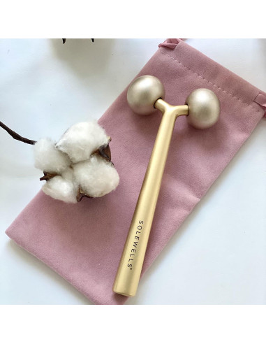 Rodillo Masajeador Facial Metal Frío Solewells 14x6.2cm