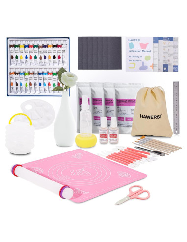 Kit de Arcilla Secada al Aire HAWERSI 66 Piezas para Adultos