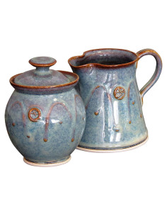 Juego de Azúcar y Crema Castle Arch Verde 10oz Hecho a Mano