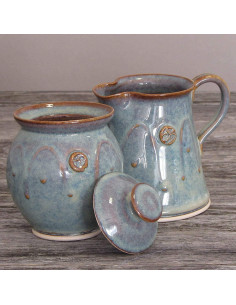 Juego de Azúcar y Crema Castle Arch Verde 10oz Hecho a Mano 2