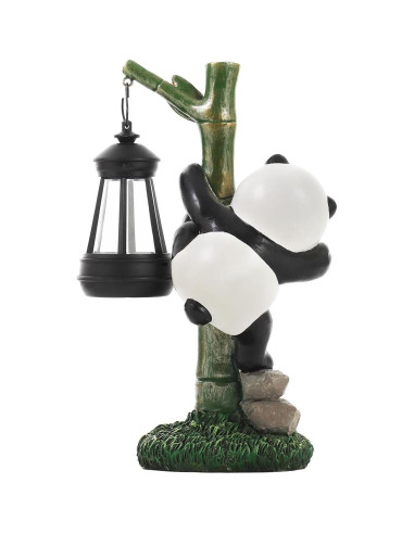 Estatua Solar de Panda para Jardín 25.9 cm - Decoración Exterior