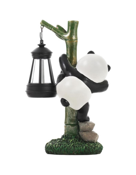 Estatua Solar de Panda para Jardín 25.9 cm - Decoración Exterior
