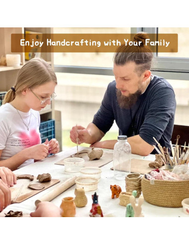 Kit de Arcilla Secada al Aire HAWERSI 66 Piezas para Adultos