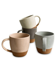 Juego de 4 Tazas de Latte MORA Cerámica 473ml Apta Microondas