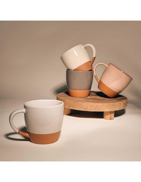 Juego de 4 Tazas de Latte MORA Cerámica 473ml Apta Microondas