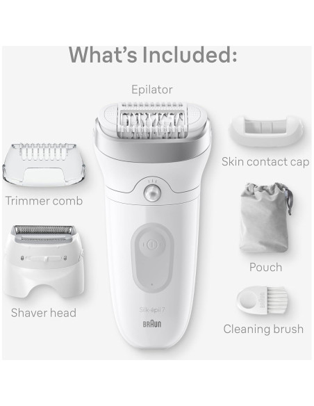 Epilador Braun Silk-épil 7 SE7-041 Húmedo y Seco Plata