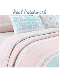 Conjunto Edredón Reversible Cozy Line Individual Algodón Rosa 2