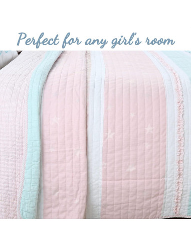 Conjunto Edredón Reversible Cozy Line Individual Algodón Rosa