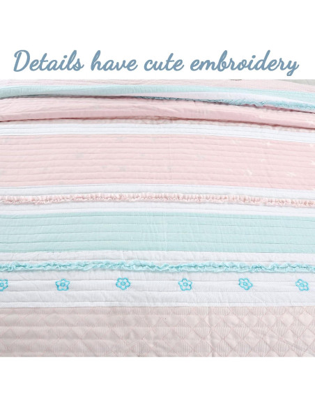 Conjunto Edredón Reversible Cozy Line Individual Algodón Rosa Conjunto Edredón Reversible Cozy Line Individual Algodón Rosa