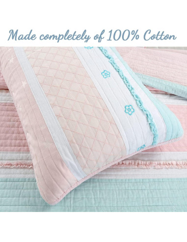 Conjunto Edredón Reversible Cozy Line Individual Algodón Rosa