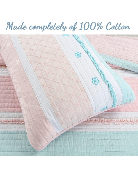 Conjunto Edredón Reversible Cozy Line Individual Algodón Rosa Conjunto Edredón Reversible Cozy Line Individual Algodón Rosa