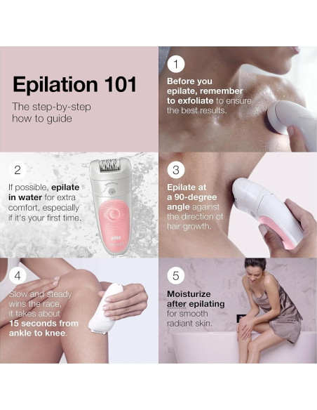 Epilador Braun Silk-épil 5-620 Inalámbrico Recargable 6 Piezas