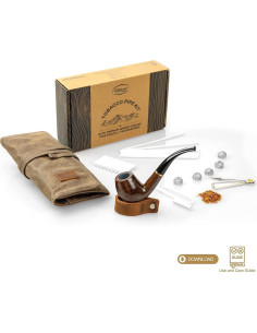 Pipa de Tabaco Whitluck con Estuche de Lona y Accesorios 2