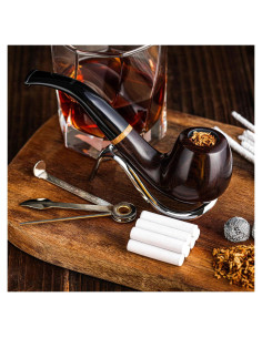 Pipa de Tabaco Whitluck de Madera Hecha a Mano con Kit de Inicio