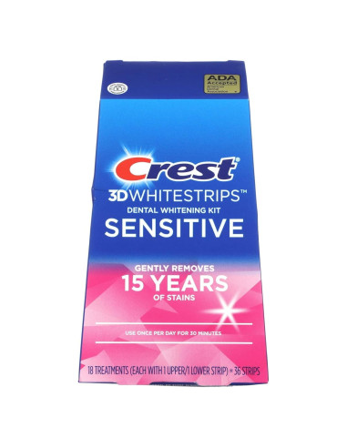 Crest 3D Whitestrips Sensibles Blanqueamiento Dental 18 Tratamientos
