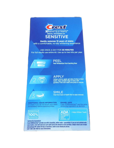 Crest 3D Whitestrips Sensibles Blanqueamiento Dental 18 Tratamientos